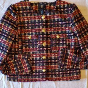 House Of Harlow 1960 Tweed Boucle Blazer Jacket Size M 8 10